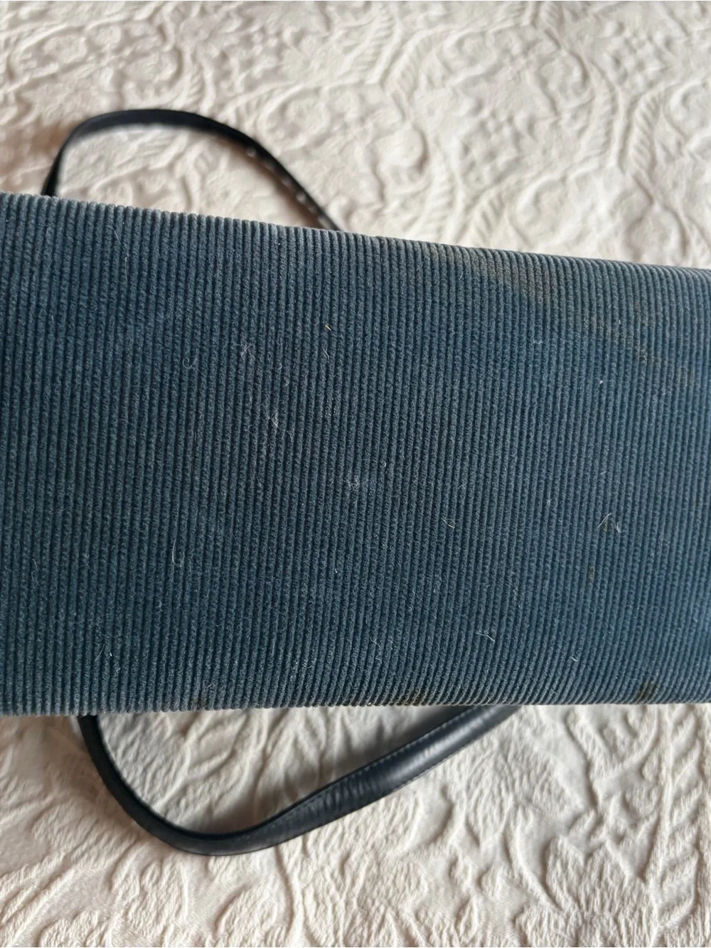 kate spade Blue Corduroy Shoulder Bag with Black Straps